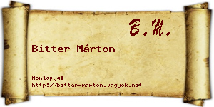 Bitter Márton névjegykártya