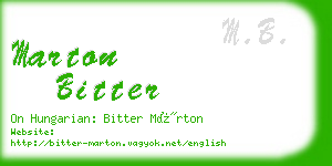 marton bitter business card